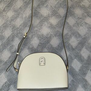 Furla Atena  Gray Leather Crossbody Bag .9 X 6 3/4